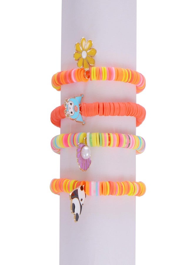 Ambitieux Children Jewelry Making Craft Bracelet Kits set for Kids - DIY 24 Compartment Box, 700+ Colorful Beads, Ear Hangings, Lobster Locks & Rings , 8 Pcs of Charms With Accessories - Birthday Gift for Girls 4 5 6 7 Years (Clay beads 2) - Image 2